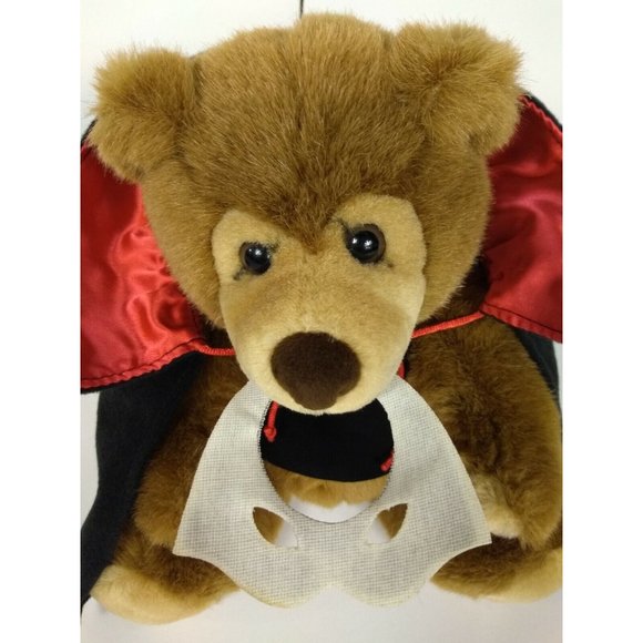 1992 CUDDLE TOYS BY DOUGLAS 9" DRACULA BEAR IN CAPE STUFFED ANIMAL PLUSH TOY NWT - Picture 6 of 12